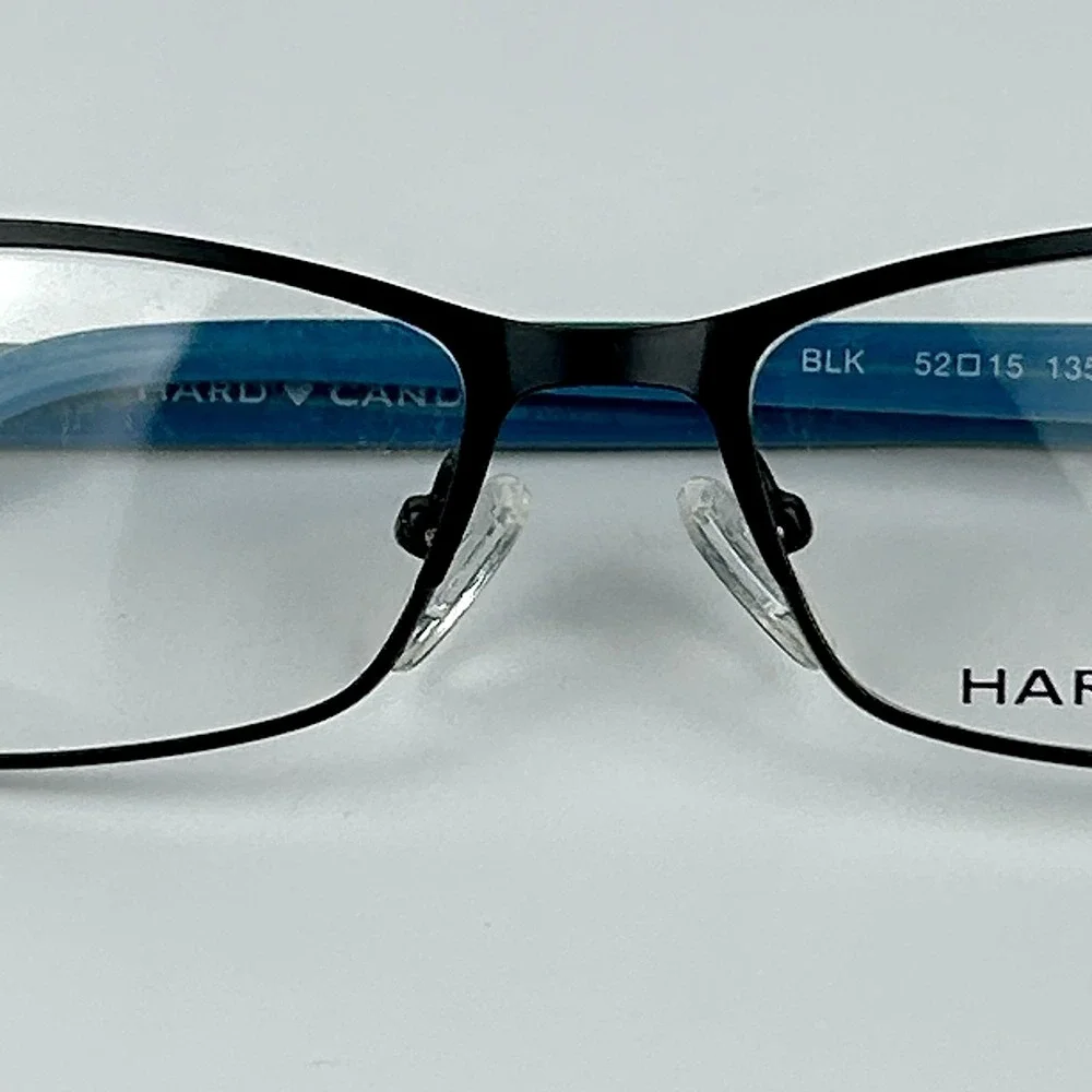 Hard Candy HC01 Womens Eyeglasses Frame Black Plastic Half Rim 52-15-135 mm